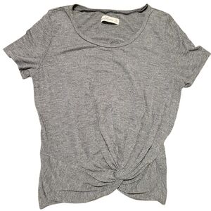 Abercrombie & Fitch Gray Twist Knot Short Sleeve Tee Shirt